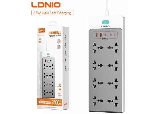 LDNIO SC4 13-in-1 65W PD GaN Power Strip Multi Port Charging Station AC Outlet Safety Desktop Power Strip Universal Extension Socket, Cable: 2-meter